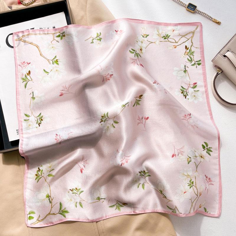 Luxury Brand 100% Real Silk Scarf Women Square Neck Tie Shawls Wraps for Ladies Foulard Scarves Pashmina Female Hijab Bandana