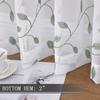 Tollpiz Leaves Short Sheer Curtain Sage Green Leaf Embroidery Living Room Curta Rod Pocket Voile Faux Linen Embroidered Leaves Curtain for Bedroom,
