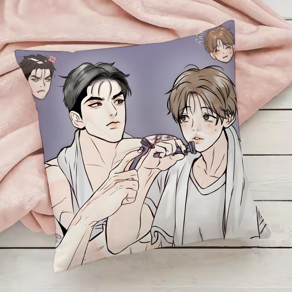 Jinx BL Comics Pillow Case Pillowcase Anti-dustmite Pillow Invisible Zipper Silky Short Plush Sofa Cushion Cover