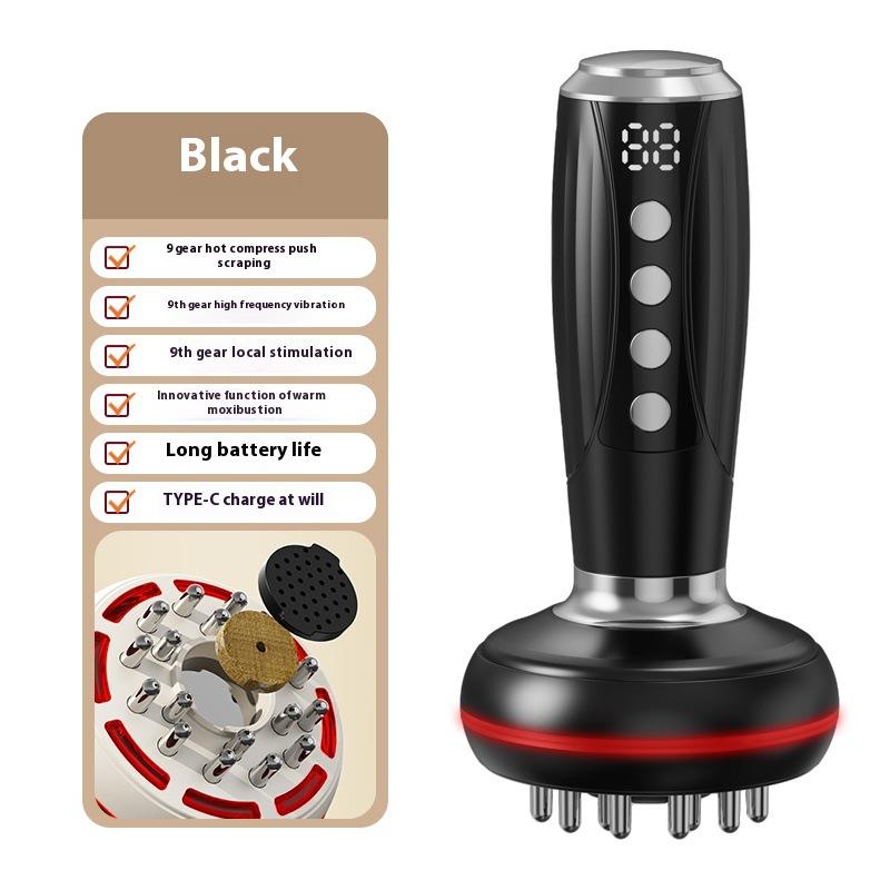 

Электрический меридианный массаж тела, нагревающая моделирующая щетка, лимфодренаж, универсальный скребок для тела, микротоковый липолиз, для дома чёрный