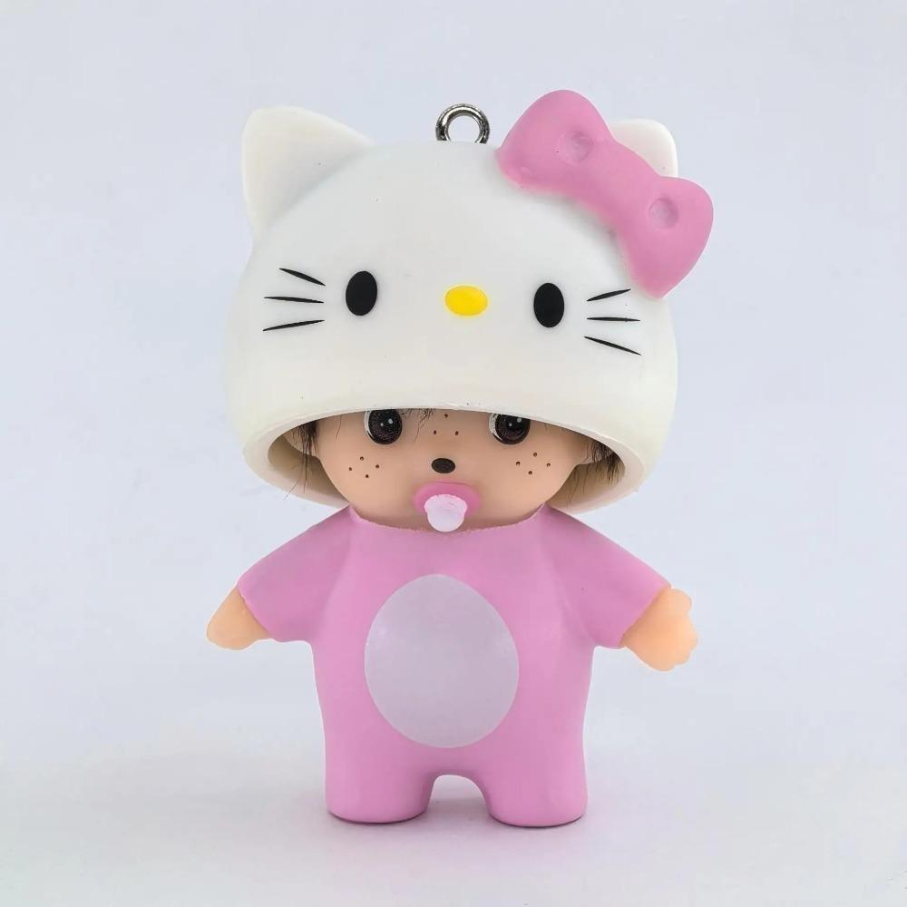 Monchhichi Vinyl Toy Cute Packaging Decoration Car Ornament Cartoon Kawaii Charm Children's Toy Bag Appendage Birthday Gift New