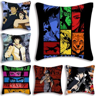 Anime C-Cowboy Bebops Pillow Covers Cartoon Sofa Decorative Home Double-sided Printing Short Plush Cute Cushion Cover