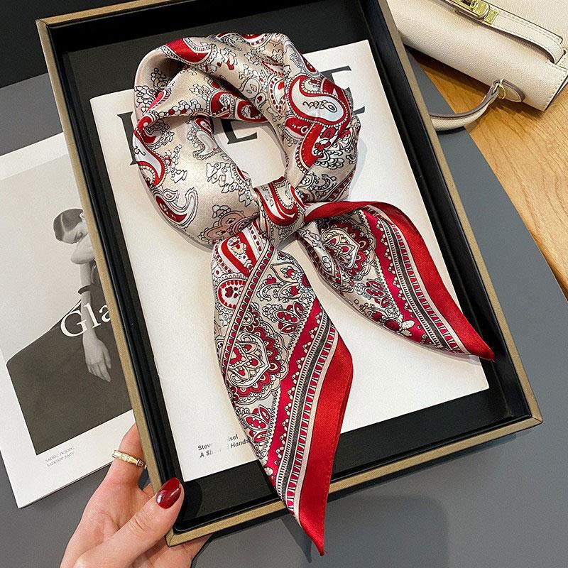 

100% шелковый шарф женский шелковичный роскошный высококачественный квадратный модный принт для волос шейный платок дамская шаль обертывания хиджаб бандана шарфы 70x70cm