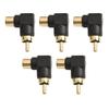 5pcs For RCA Male To Female Right Angle Ltype Audio Connector Adapter for HDTV DVD Players Game Consoles DVRs Subwoofers