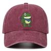 Cartoon Cute Frog Retro Washed Embroidered Baseball Cap Women Men Outdoor Fashion Versatile Casual Hat