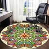 1pc Butterfly MandalaChair Carpet for Office, Indoor Non-Slip Washable Polyester Fiber Carpet, Mat For Office, Machine Washable