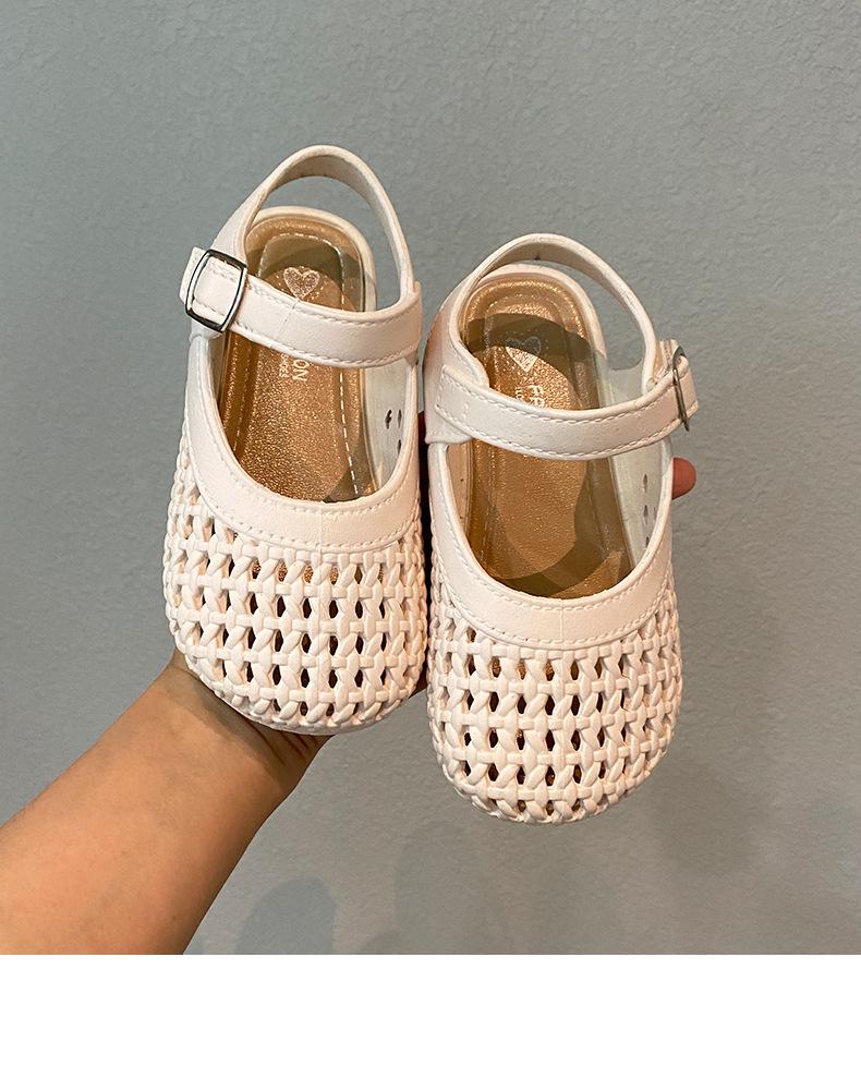 2025 Summer New Girls' Woven Turban Sandals - Soft Sole Toddler Princess Shoes