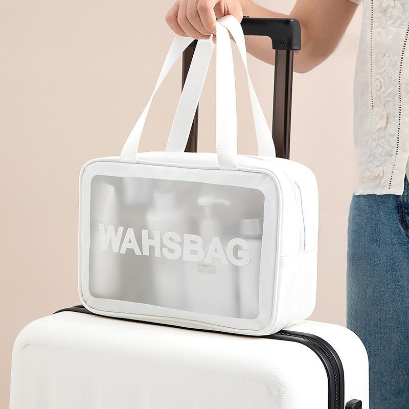 PU Damen Reiseaufbewahrungstasche Kosmetiktasche Make-up-Tasche Reise-Organizer-Taschen Wasserdichte Waschtasche Transparente Kosmetikkoffer