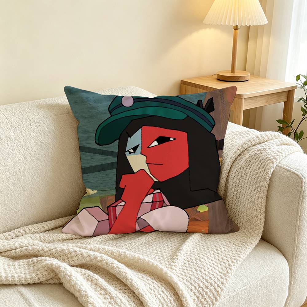 D-Dream BBQ ENA Pillow Case Square Double-Sided Sofa Cushion Cover Bedroom Bedside Pillow