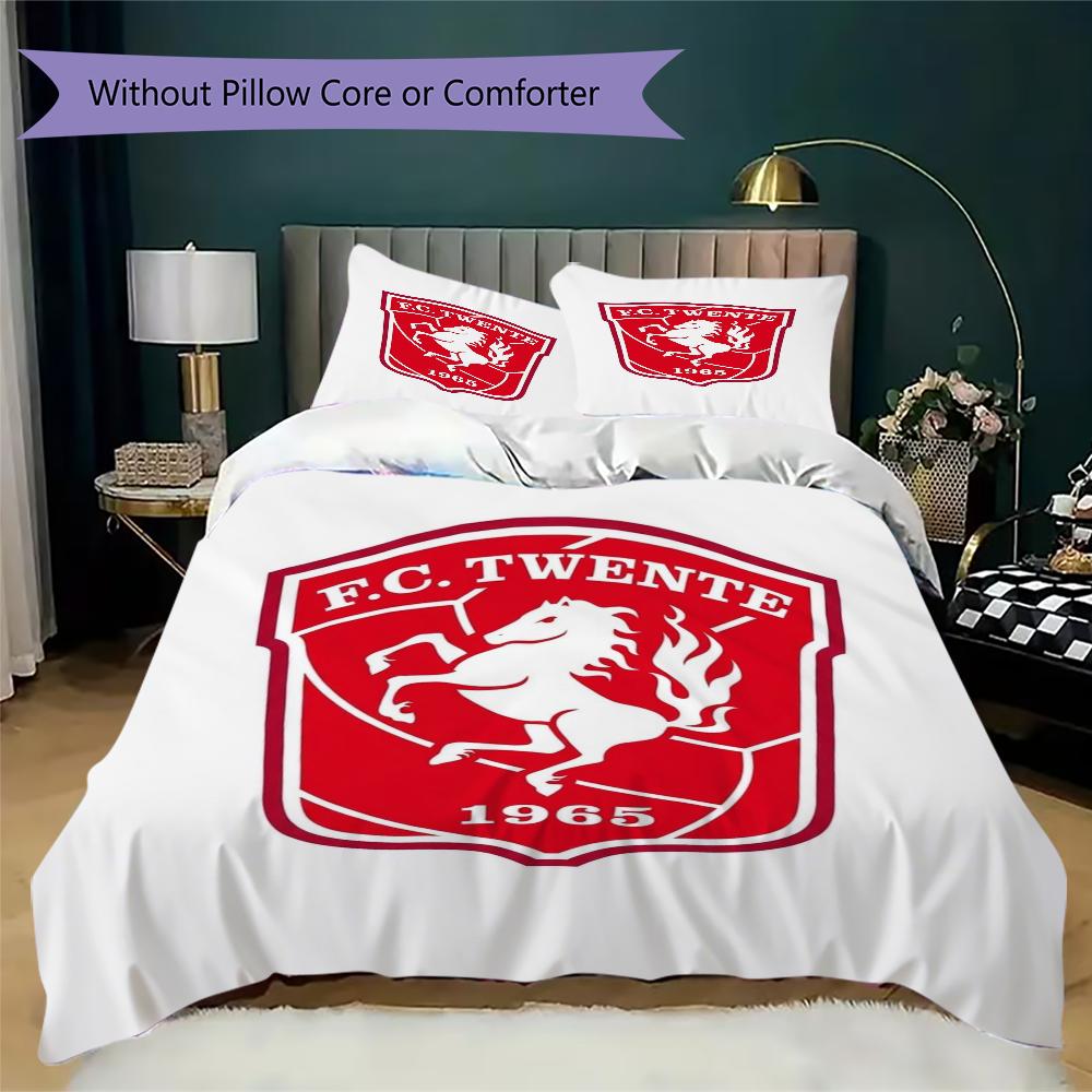Set Copripiumino Trapuntato Twente FC con Motivo Gufo Federa Decorazione per la Casa Regalo di Compleanno (1 * copripiumino + 2 * federe senza imbottitura)