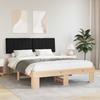 Bed Frame with Padded Headboard Black 160 x 200 cm