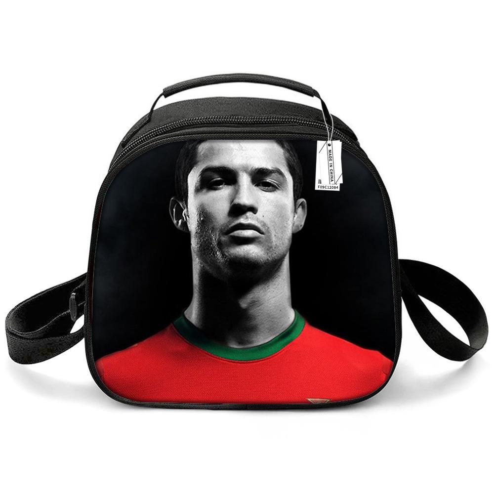 Messi & Ronaldo World Cup Kids' Lunch Bag - Insulated Handheld Picnic Bag for Students