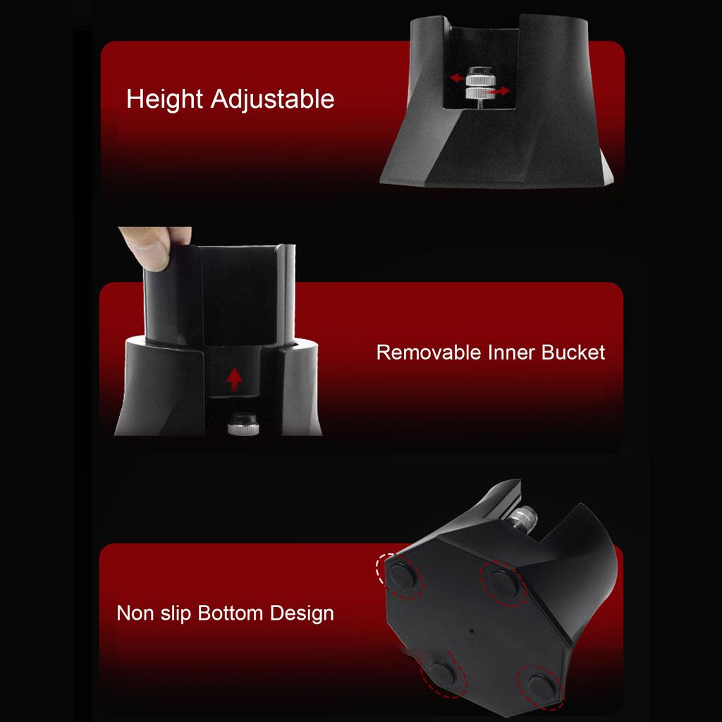 Coffee Portafilter Rest Holder Height Adjustable Anti Slip Bottom Black Spiral Coffee Press Tamper Base Seat for Coffee Brewing Tools