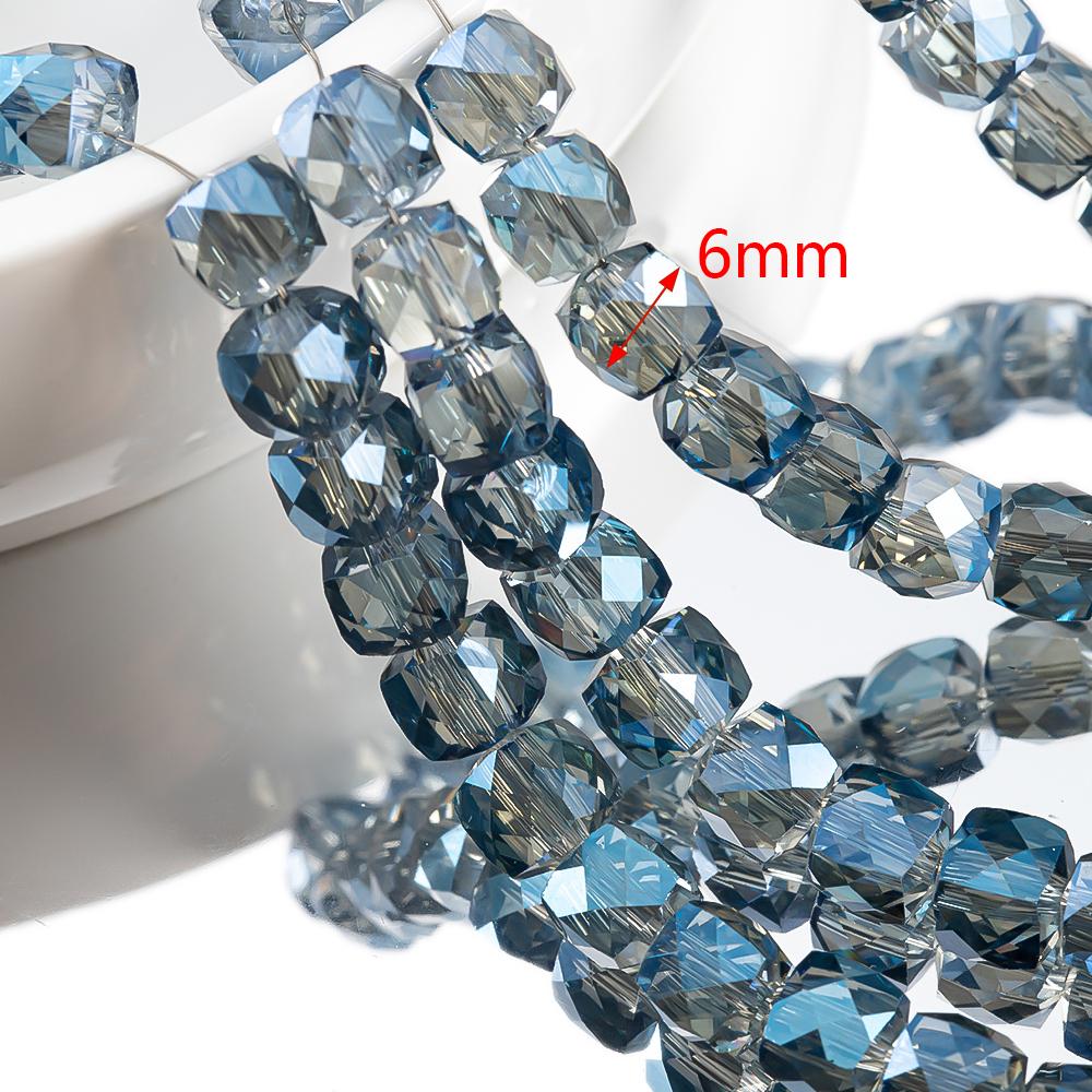 75-120pcs Glass Square Bead Crystal Rondelle Austria Faceted Loose Spacer Round Beads for Jewelry Making DIY Necklaces Bracelet