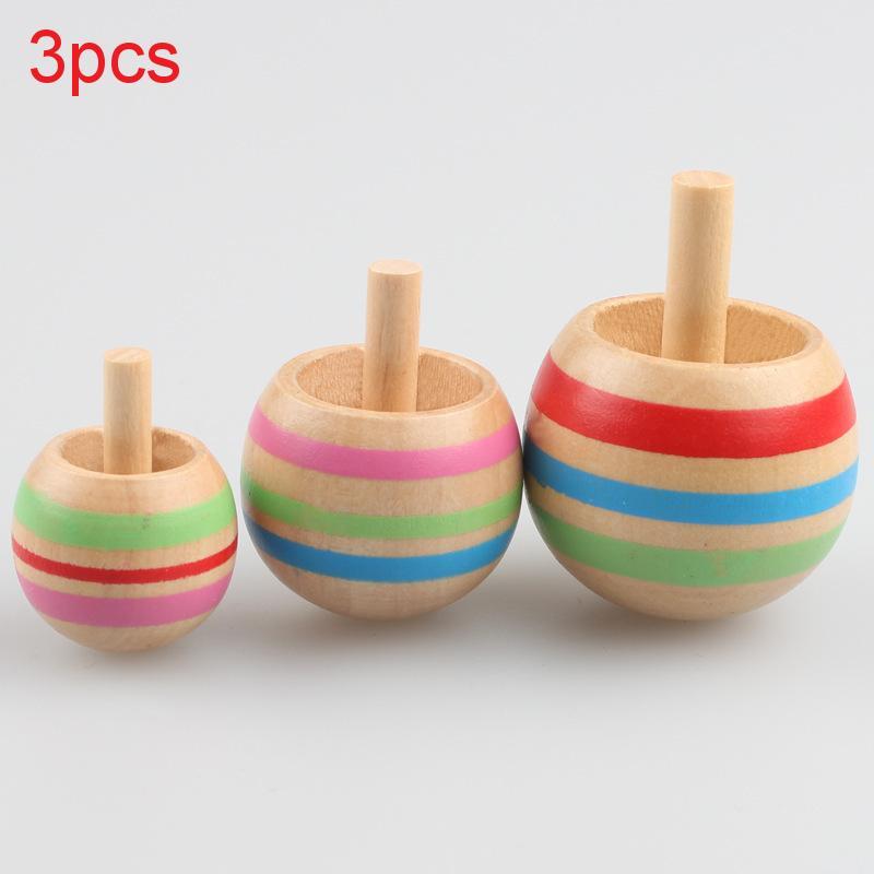 Wooden Spin Toy Set For Kids And Adults With Handoperated Rotation Fun