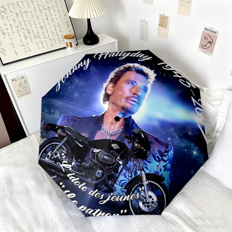 French legendary rock singer and actor Johnny Hallyday umbrella is suitable for all seasons, including home travel and outdoor activities Y4