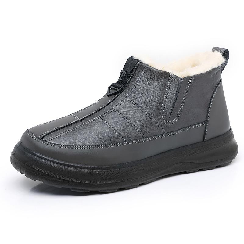 Baumwollschuhe Herren Winter neue Herren Samt verdickte Schneestiefel wasserdicht und rutschfest Wolle Ein-Pedal warme Baumwollstiefel