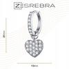 S925 Earrings, Hanging Hearts, Zircons, English Crystals