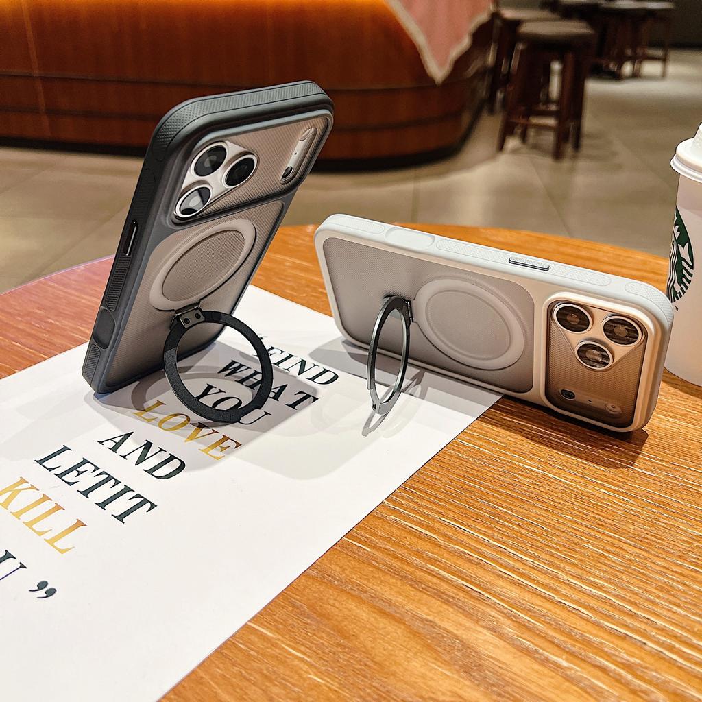 Applicable To iPhone17ProMax Phantom Magnetic Bracket Mobile Phone Case Apple 16Pro Anti-drop 15 Protective Case