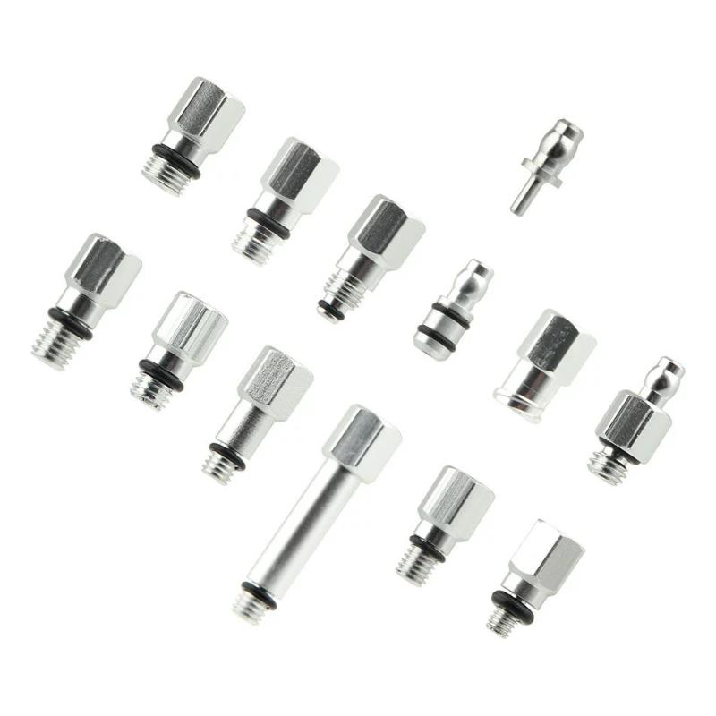 

13Pcs/Set Bike Hydraulic Brake Bleed Connector Aluminum Alloy Brake Oiling Joint Connected To The Oil Hose With The D6 Adapter one set
