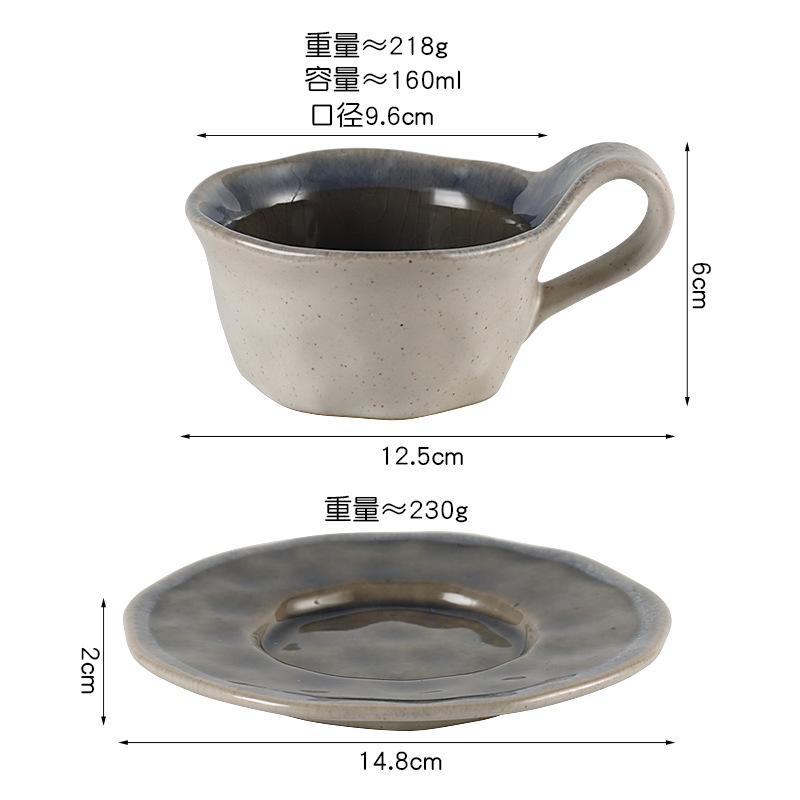 Kiln Transmutation Ceramic Coffee Cups and Plates Flower Tea Cup Office Afternoon Tea Mug Breakfast Cup Dessert Dish Water Cups