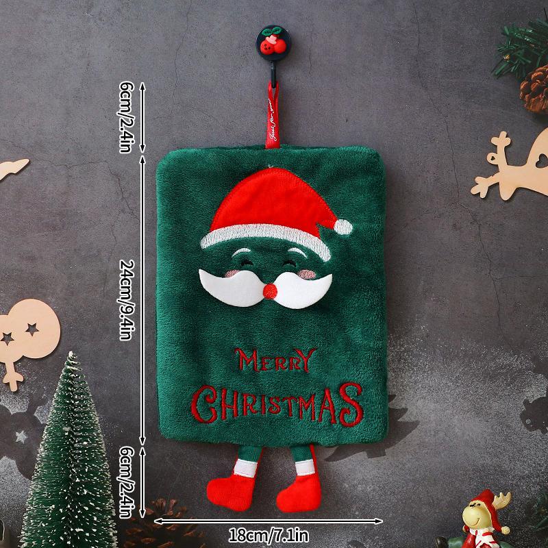 Christmas Decoration 2026 Coral Fleece Hand Towel Christmas Gift Cartoon Kitchen Cloth Children's Christmas Towels