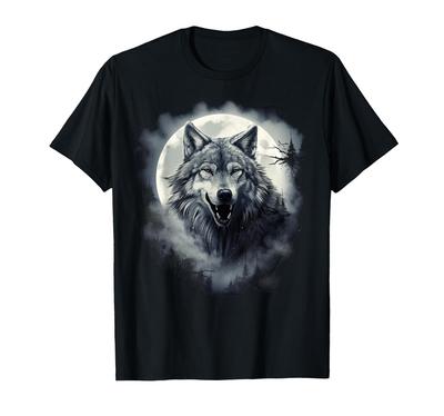 Wolf Howling In the Moon Wolf Wildlife T-Shirt