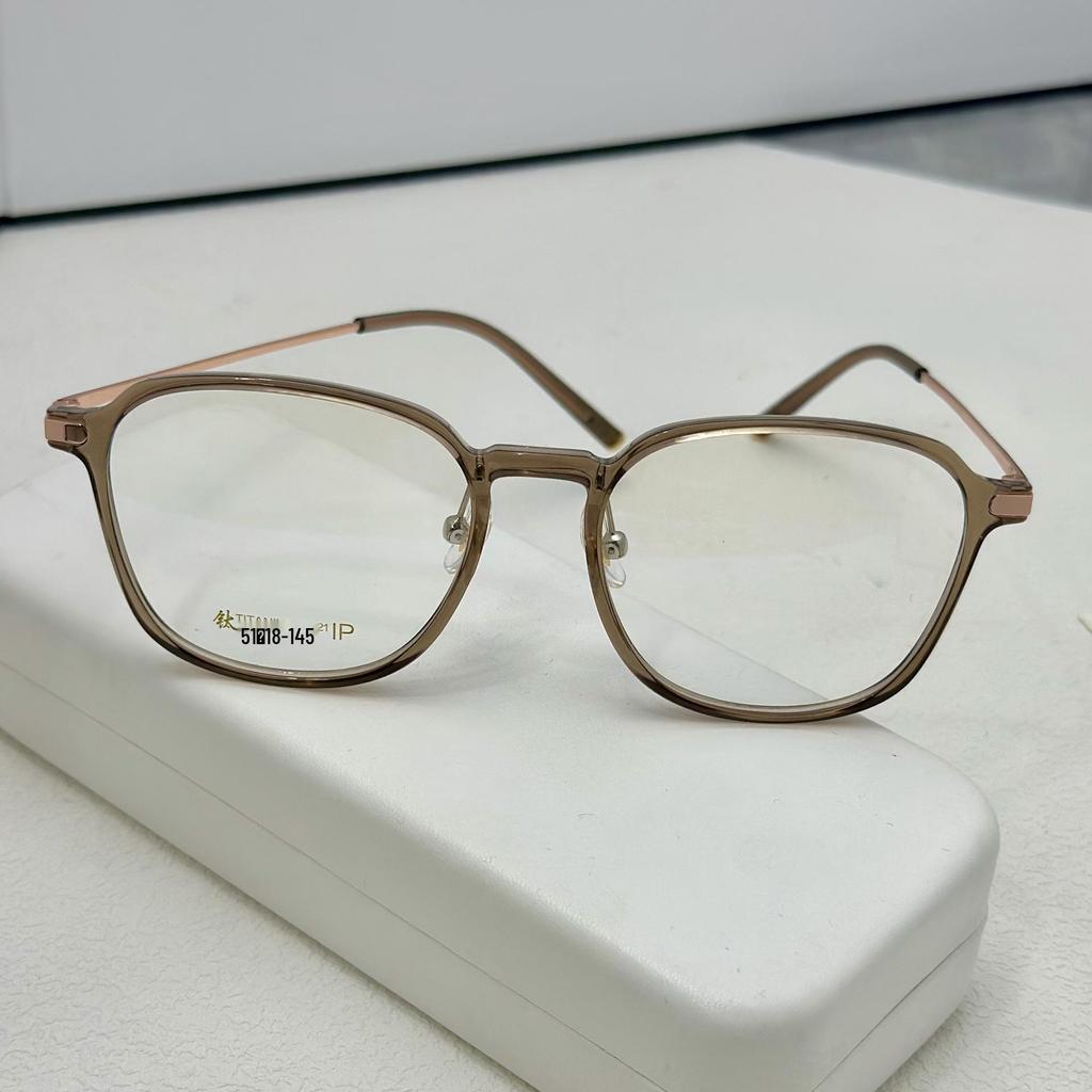 Ultralight Korean Titanium Square Eyeglass Frame - Stylish Men's & Women's Lenses Option