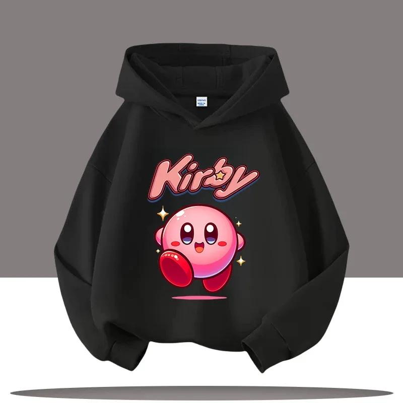 

Спортивная толстовка с капюшоном для мальчиков Star Kirby для девочек, милый повседневный топ для детей, осенне-зимняя одежда, принт мультяшной игры 130