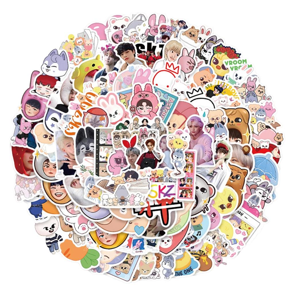 52 naklejki koreańskich celebrytów, naklejki DIY dla męskich celebrytów, winylowe wodoodporne naklejki na zeszyt