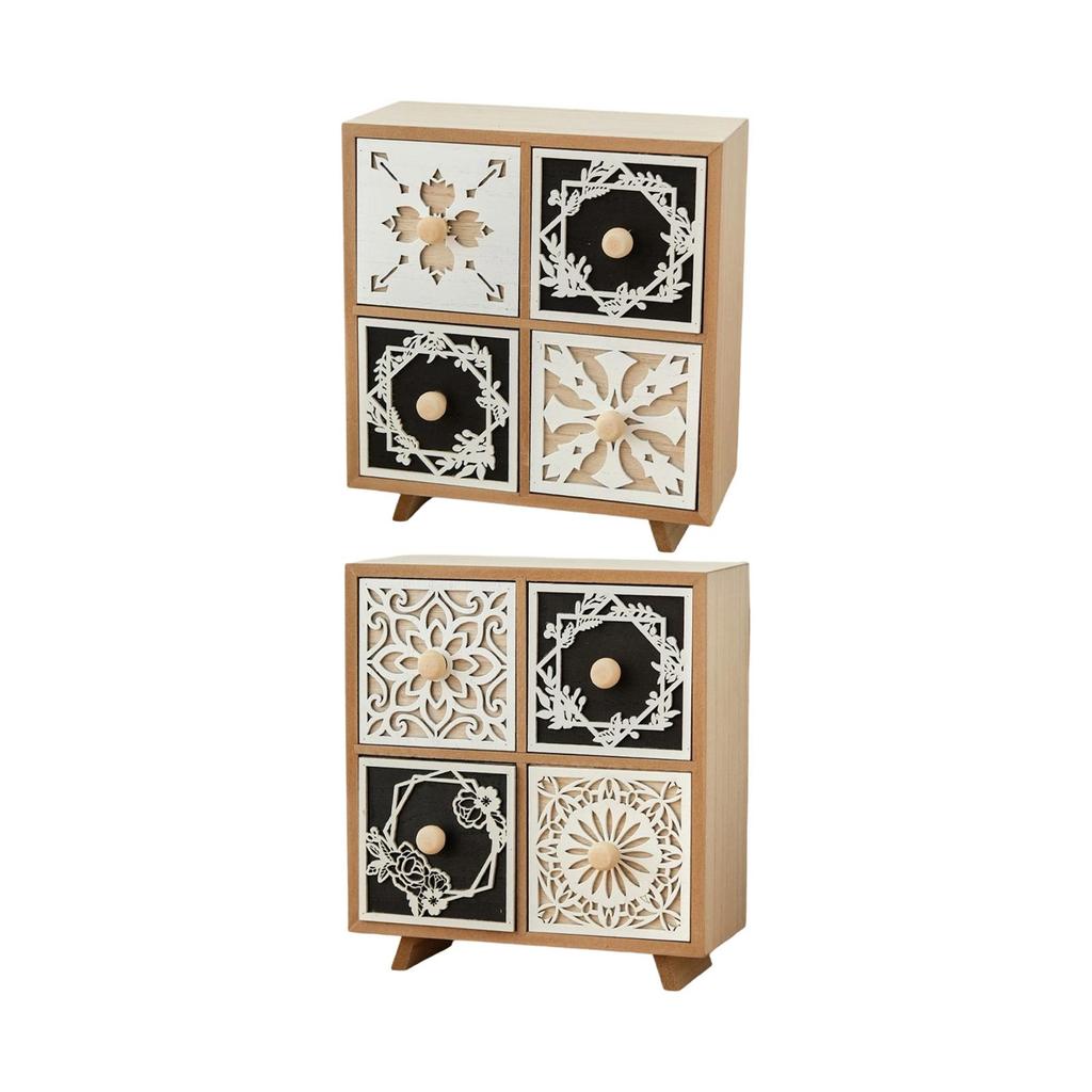 Wooden Desk Drawer Organizer,Versatile,with 4 Drawers,Tabletop Storage Organization Storage Box Cabinet for Dresser,Countertop