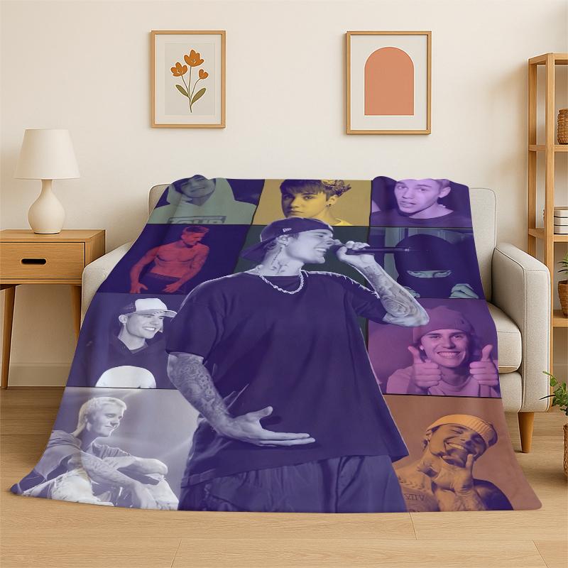 3D Singer Star Flannel Blanket Soft Warm Throw Blanket for Bedroom Living Room Bed Travel Camping Picnic Gift