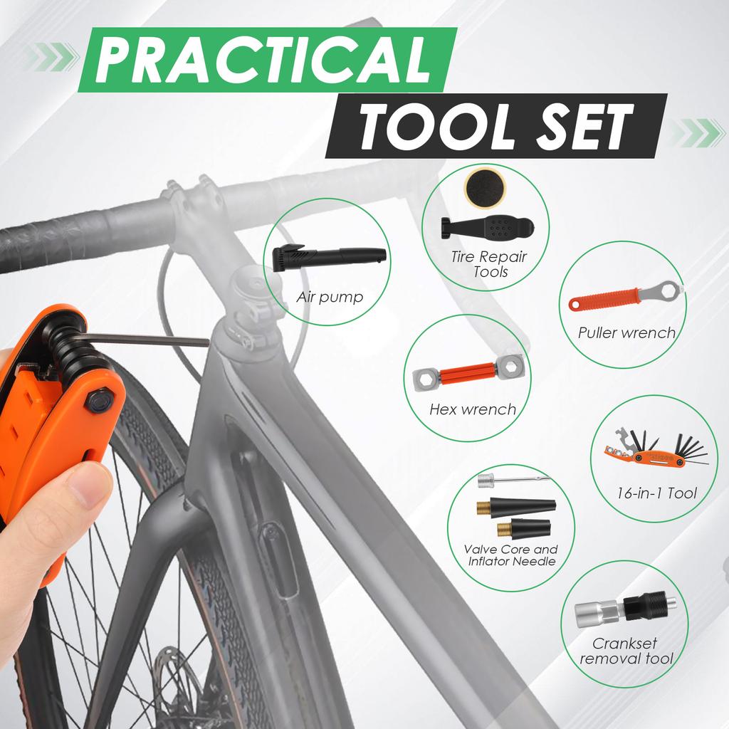 Bicycle Repair Bag Portable Tool Saddle Bag Pump Tire Patch Camping Travel Bike Maintenance Wrench Tool Essentials Safety Kit