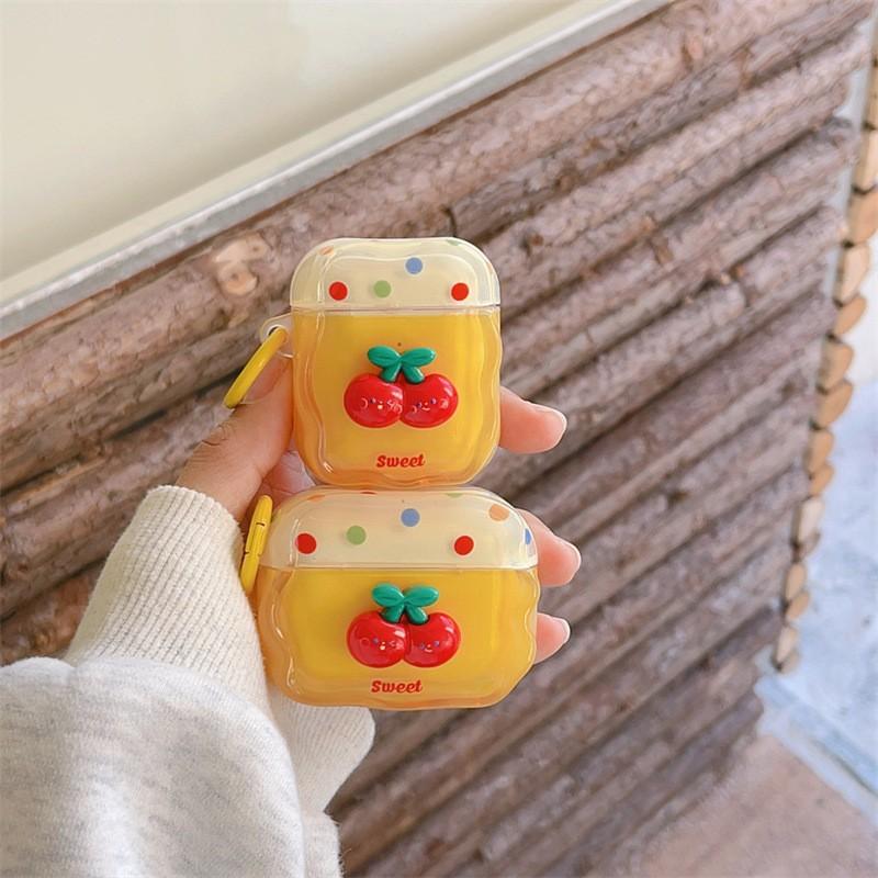 Three-dimensional cherry for AirPods 1 apple bluetooth wireless 1/1/1 generation pro1 earphone cover cute creative woman