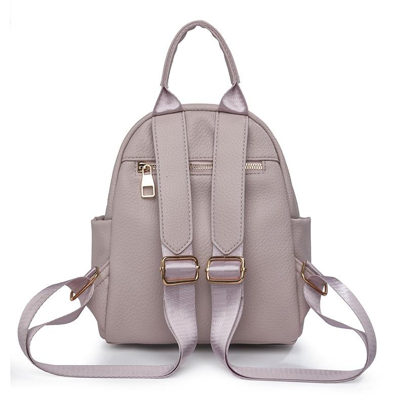 Bag Women's New Korean Version Soft Leather Women's Backpack Fashion Literary Travel Small Backpack