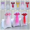 1Pcs Multi Color Chair Bandage Bowknot Wedding Chair Ribbon Hotel Banquet Party Home Decor Supplies