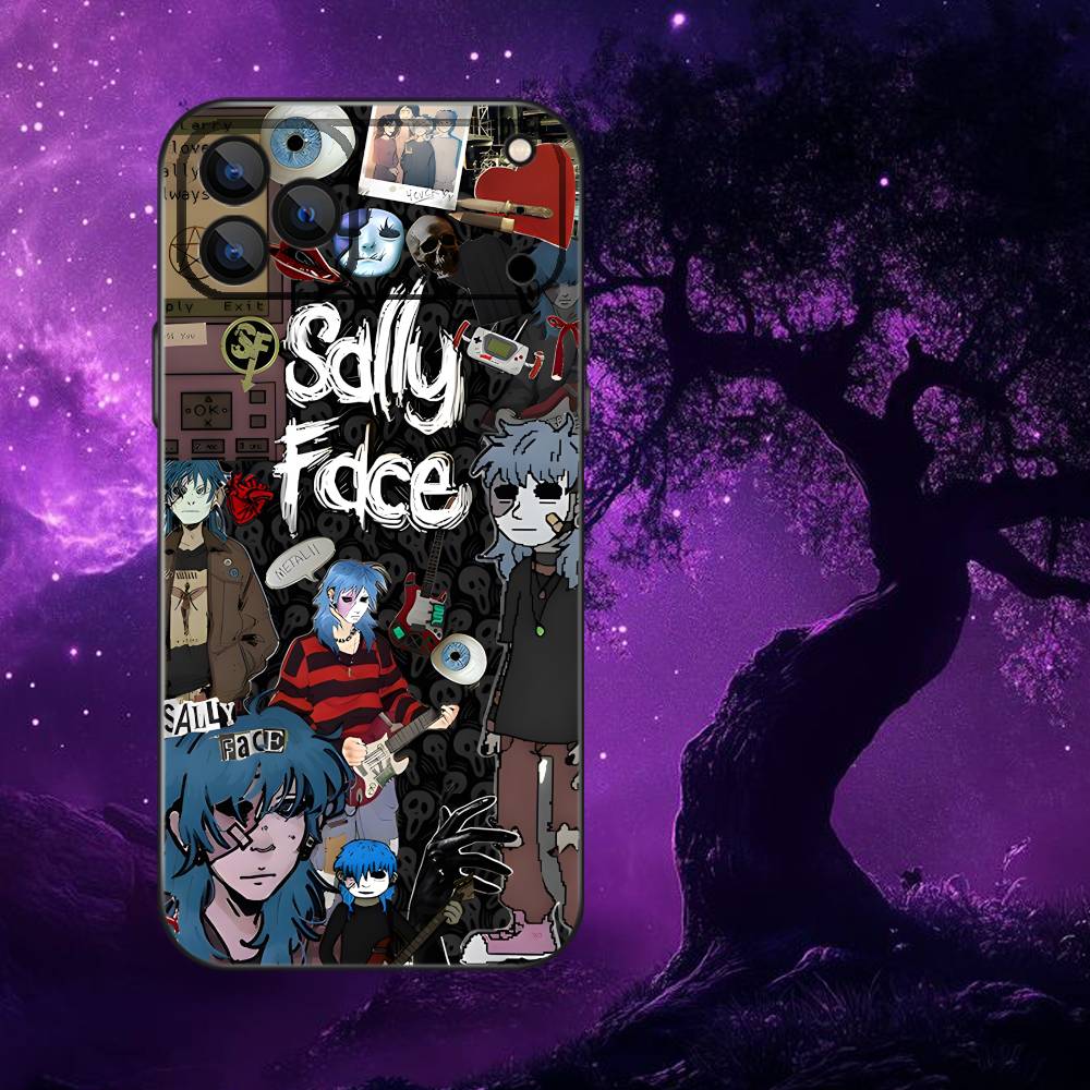 

S-Sally F-Face Phone Case For iPhone 17,16,15,14,13,12,11,Pro Max,XSX,,XR,SE,Mini,8,7,Soft Silicone Black Cover iPhone13mini