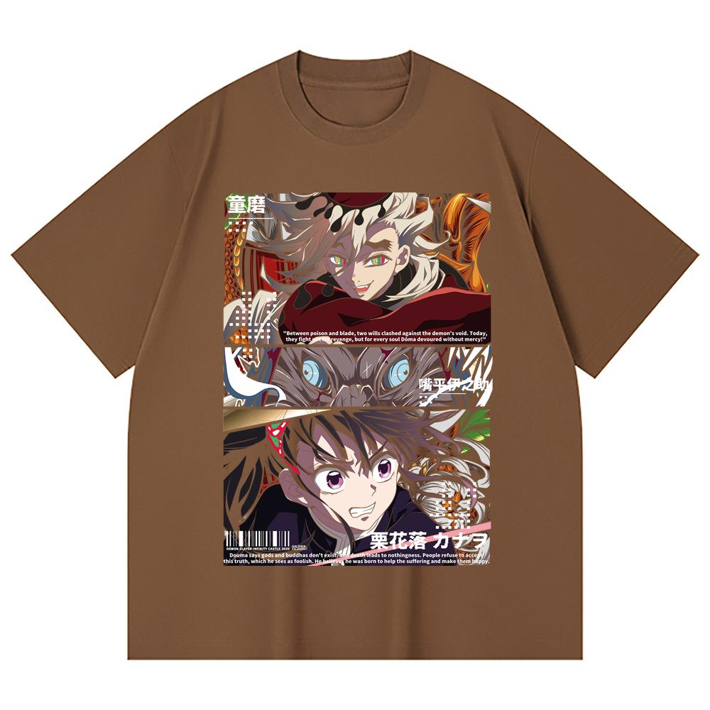 230 Gsm 100% Cotton Demon Slayer V30 Kanao x Doma Print Unisex Heavy Cotton T Shirt