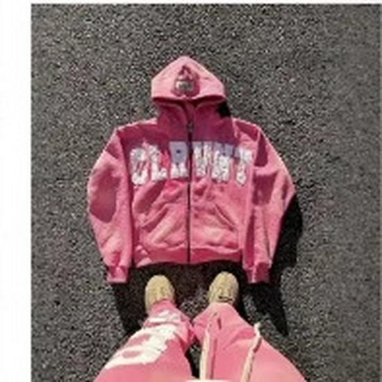 2025 CLRVNT Mikina s kapucí na zip s potiskem písmen - Celebrity styl Bad Boy