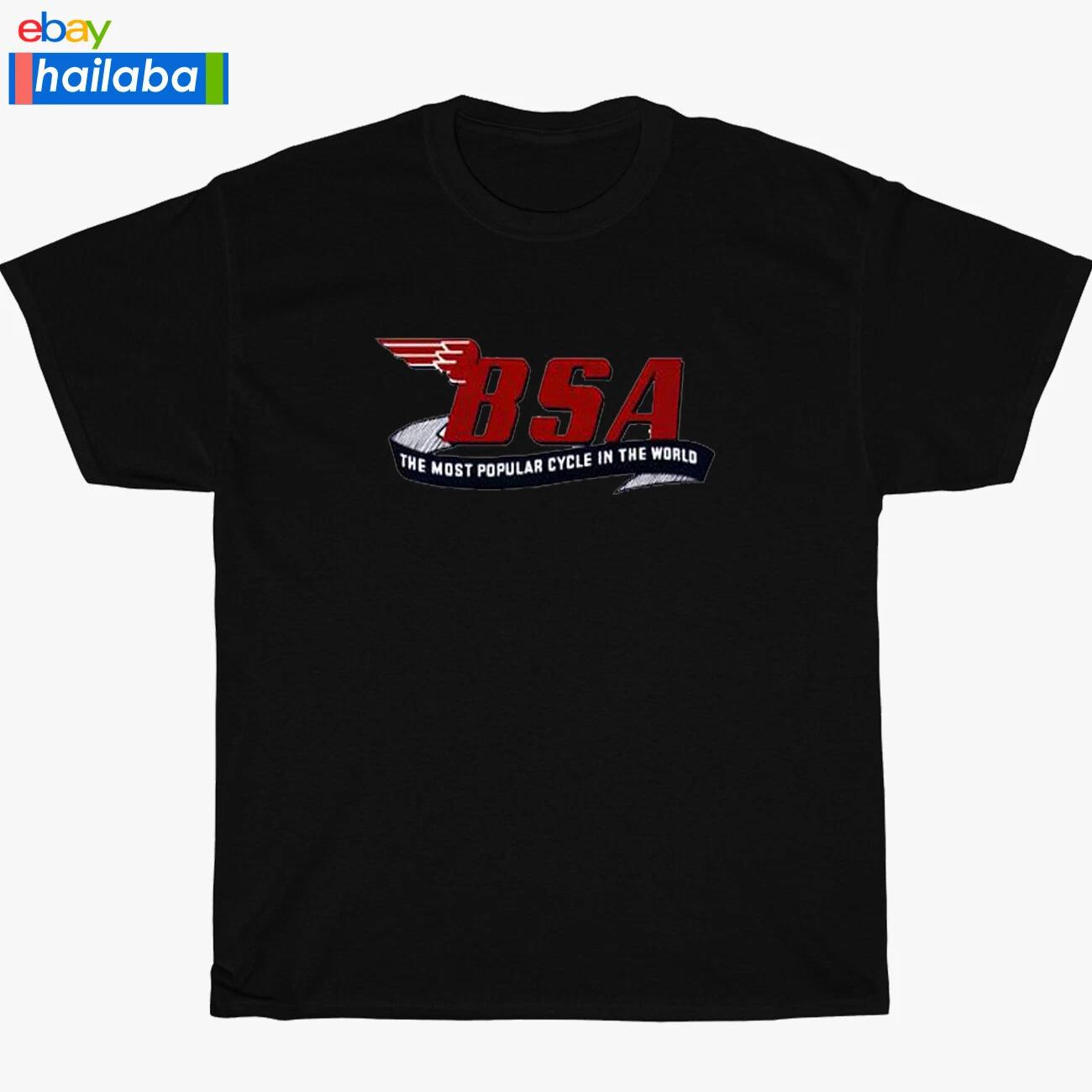 New BSA Simple Logo Black/Navy/Sport Grey/White Men s T shirt S-5XL S