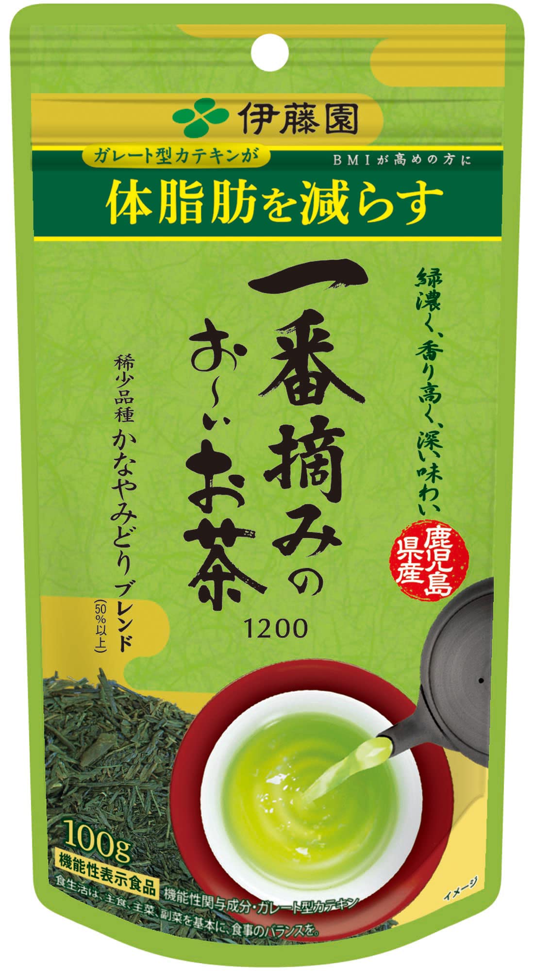 Itoen Ichiban Tsumi Oi Kanaya Midori 100g with Functional 1200 Tea Leaves Tea, Blend, [Food Claims],