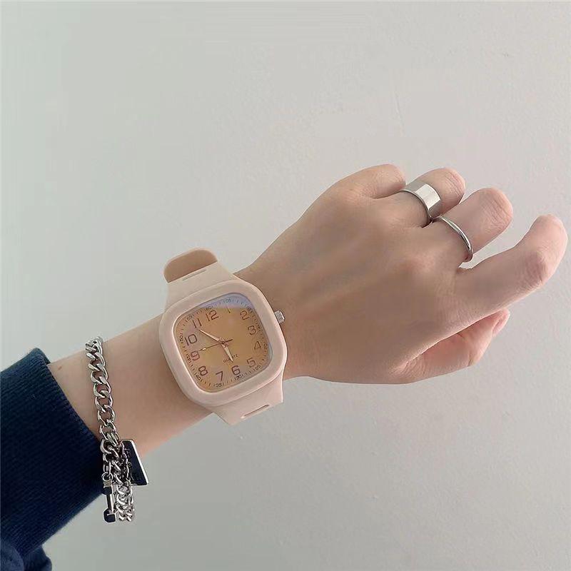 Square Watch Women'S College Style Men'S And Women'S Fashion Quartz Watch Simple Student Electronic Watch