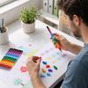 12 Color Multi- Connecting Crayons, Stackable Crayons for Kids and Supplies