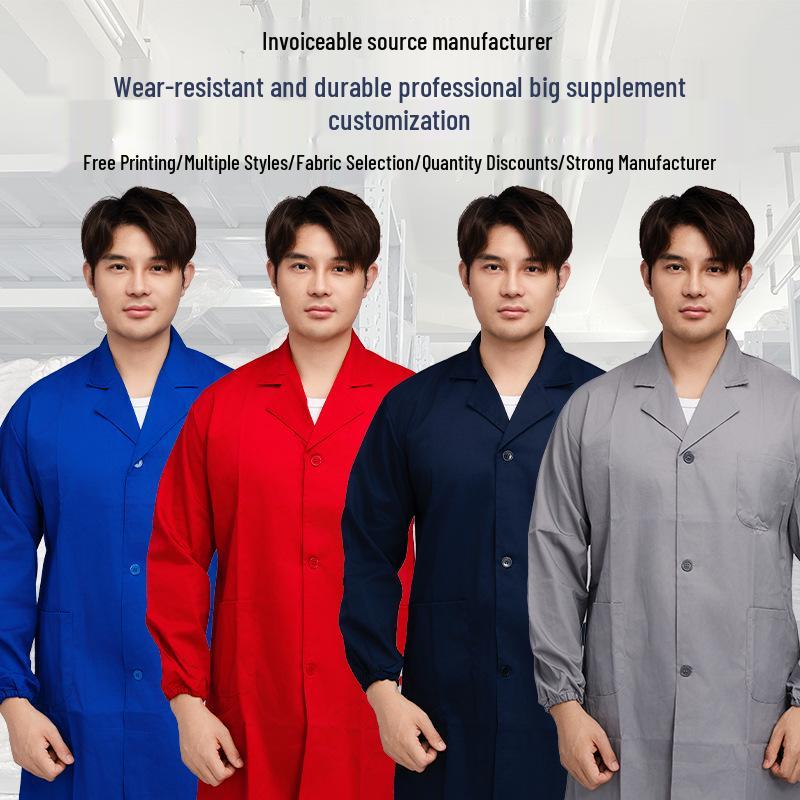Thickened Blue Overalls for Autumn/Winter: Warm, Customizable Work Clothes for Laboratory or Warehouse