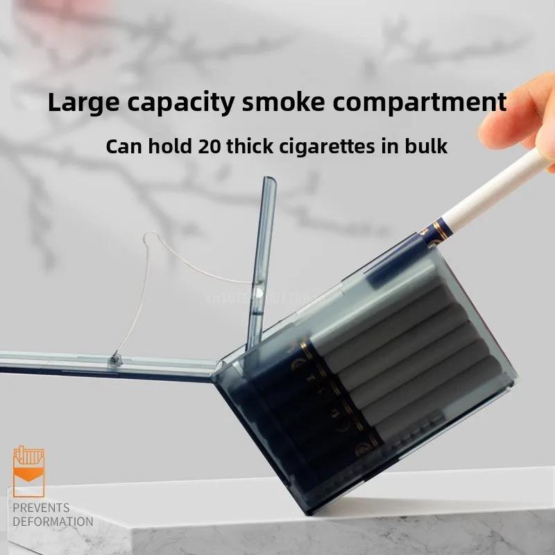 New Automatic Cigarette Box 20 Packs Automatic Cigarette Pack ABS Matte Surface Translucent Moisture-release Anti-pressure Box