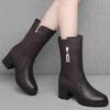 Fashion Large Size Warm New In Half High Boots for Women Leather Footwear Gyaru Work Sale Quality on Promotion Pu Mid Calf Shoes Woman