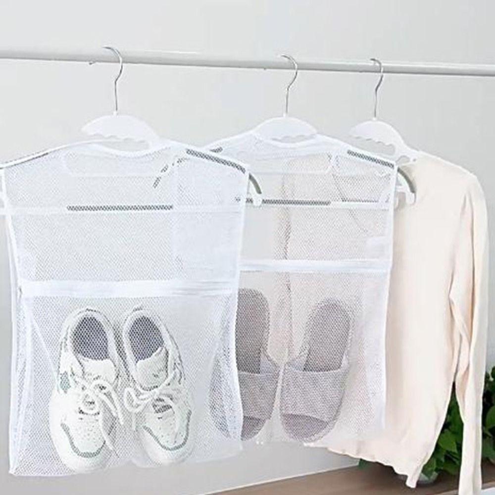 

2Pcs Folding Shoe Drying Net Reusable Mesh Laundry Bag Slippers Sneakers Drying Racks for Home 2Pcs