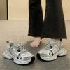 Silver Gray Dad Shoes Women's 2025 New Women's Spring Popular Sports Shoes Small Height Increase Fashion Casual Shoes
