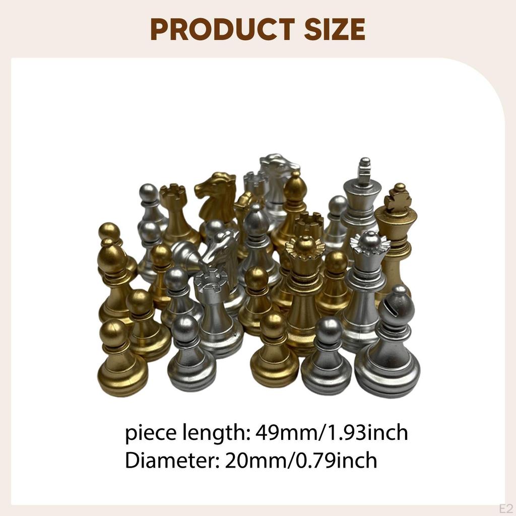 32Pcs Chess Pieces Game Pawns Accessories with 1.93 inch King for Kids Adults Replacement