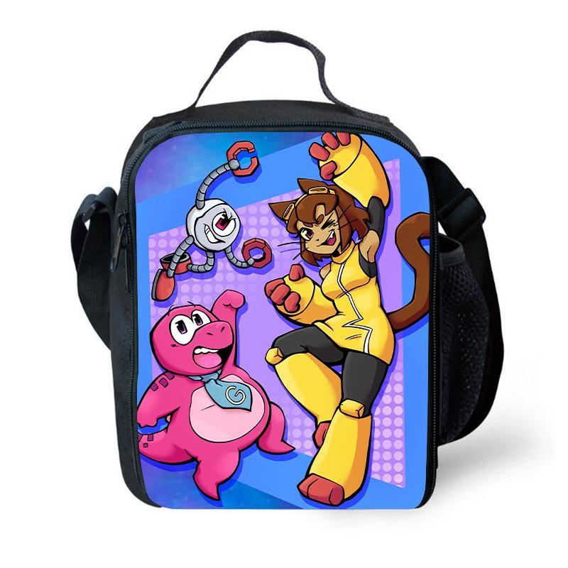 Kids Insulated Lunch Bag With Ice Pack Elementary School Students Cartoon Print Single Shoulder Picnic Tote